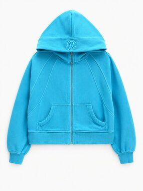 Lululemon Scuba Oversized Full Zip Hoodie XS/S Turquoise Blue Cotton Fleece